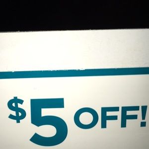 $5 off any purchase up until 5pm-6pm central time